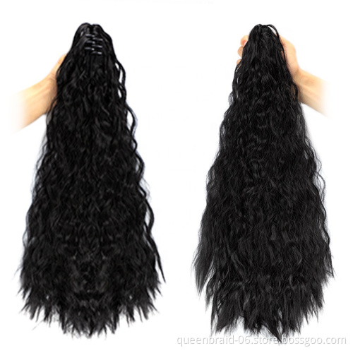 Ponytail Extension Claw Clip Long Wavy Curly Hair Extension Jaw Clip Ponytail Hairpiece Synthetic Pony Tail